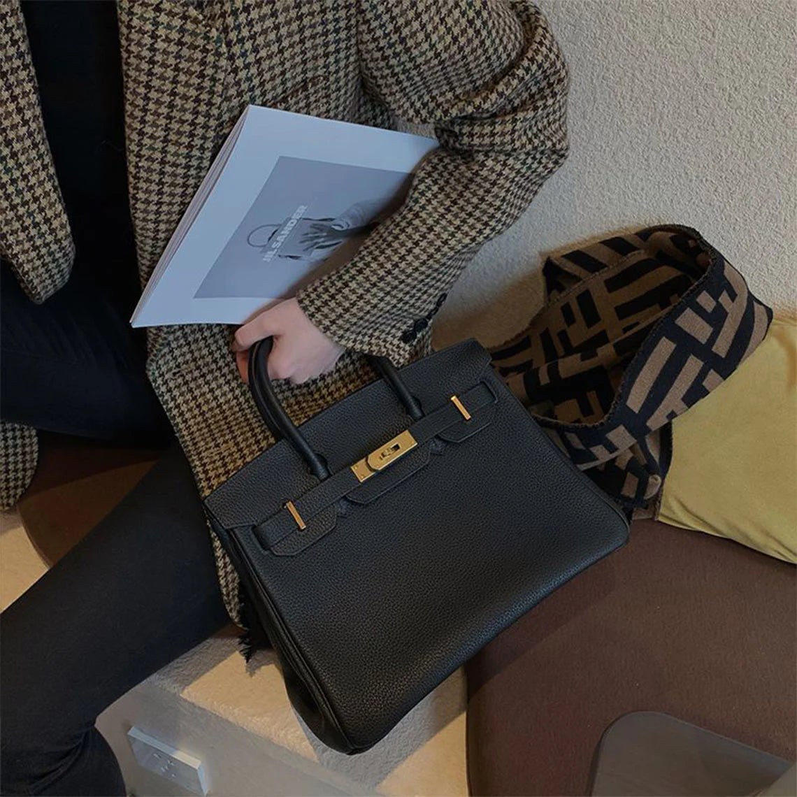 🔥🔥🔥Top Grain Leather Inspired Birk Handbag【HermEs-INDIA】