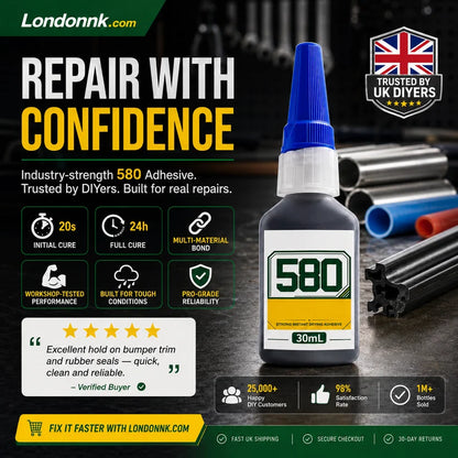 🛠️ Instant adhesive – bonds metal, plastic & rubber. 20s curing, weatherproof, shock-resistant. 30ml. 49% OFF! 🔧✨