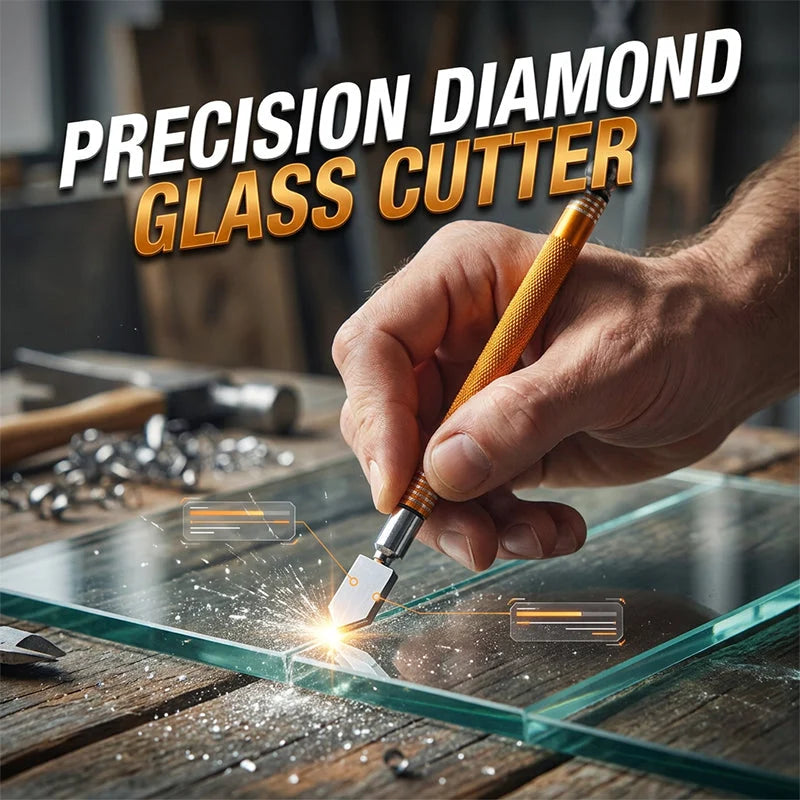 🥳2026 HOT SALE🥳💞50K+ SOLD!🔧💎 49% OFF! Professional Diamond Glass Cutter – Precision carbide tip, alloy handle & anti‑slip grip. Clean cuts on tiles, mirrors & thick glass – save on professional fees! 🛠️✨