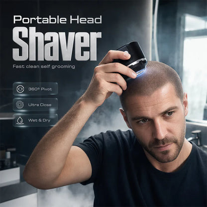 2026 HOT SALE💪 50% OFF! Men‘s Electric Head Shaver – Stainless steel blades, ergonomic self‑haircut design. 6hr battery, compact & portable. DIY buzz cut at home!