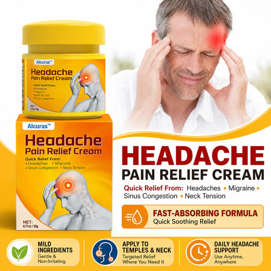 🧠 Alcuras™ Head & Neck Relief Cream ⚡ | 60-Second Fast Comfort ⏱️ | Relieves head pressure, temple pain, neck stiffness, eye strain 👀, migraine-like tension & stress fatigue 💥 | Daily relief for modern life stress 💆‍♀️