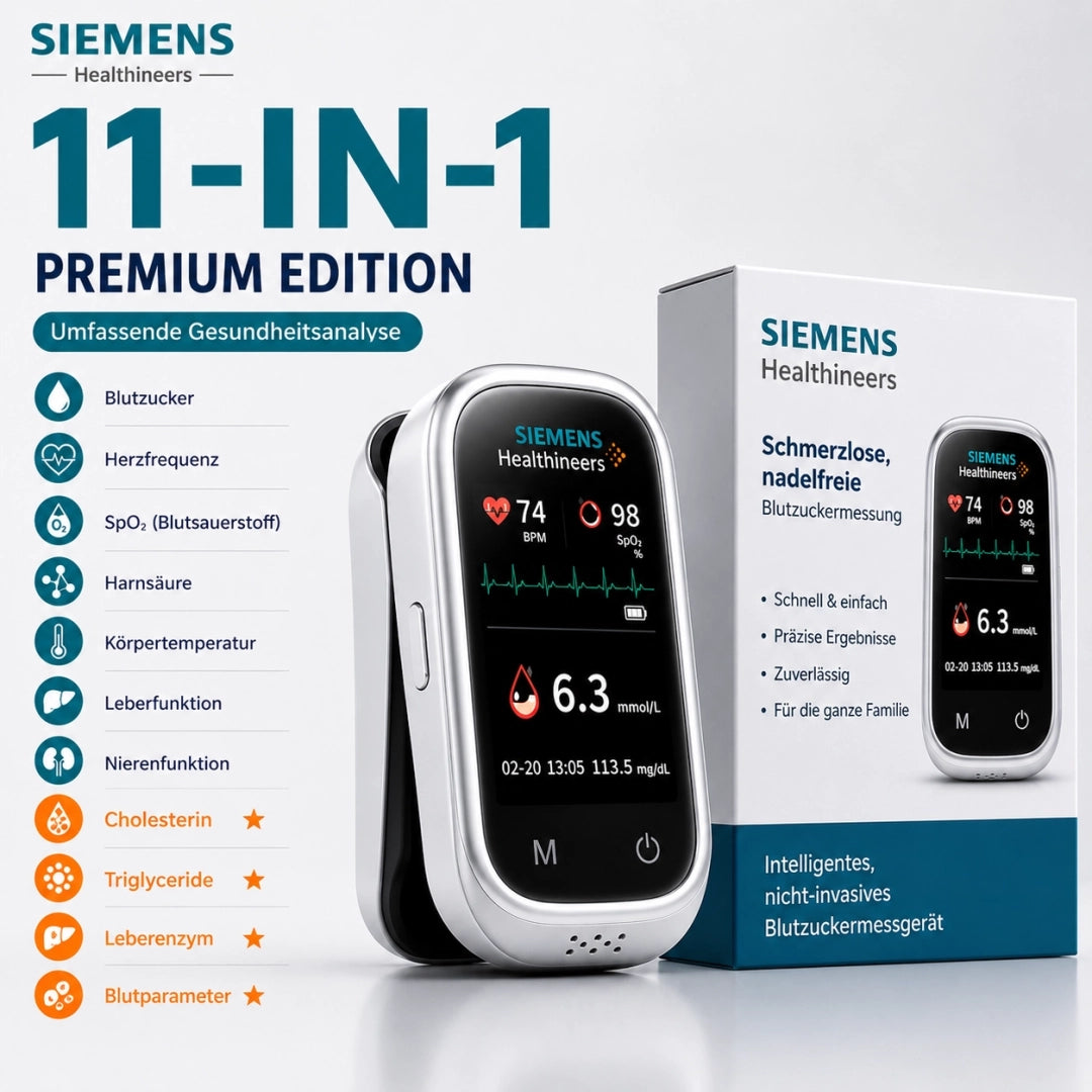 🩸 Siemens™ 11-in-1 Needle-Free Blood Glucose Monitor • No Pricking • No Test Strips • Results in Just 5 Seconds