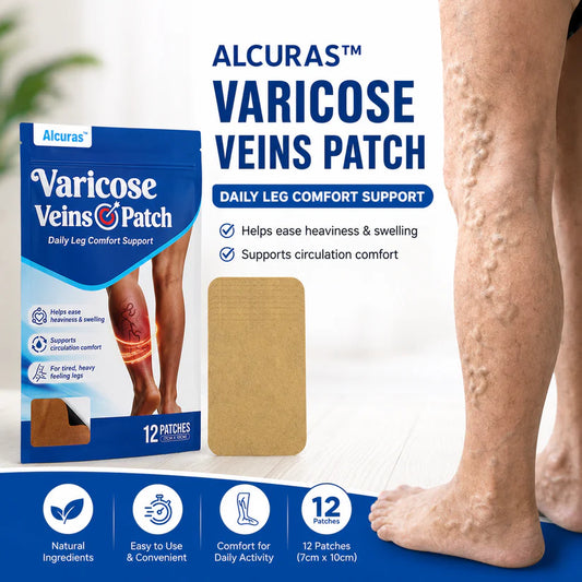 🔥 Alcuras™ Varicose Veins × Heavy Legs 6-Benefit Support Patch 🇺🇸 Apply once daily · Easy leg comfort support ✅ For visible veins, tired legs, leg heaviness, swelling, long standing, sitting, travel fatigue & more