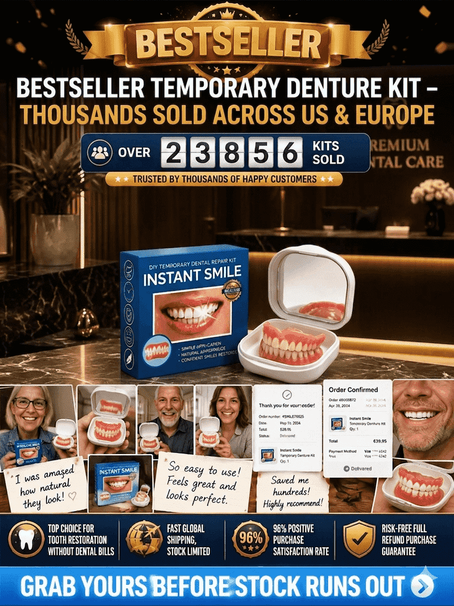 Full Set Natural Dentures Upper &Lower Silicone Fake Teeth BracesComfort Fit Instant Confidence SmileOral Care For Men Women