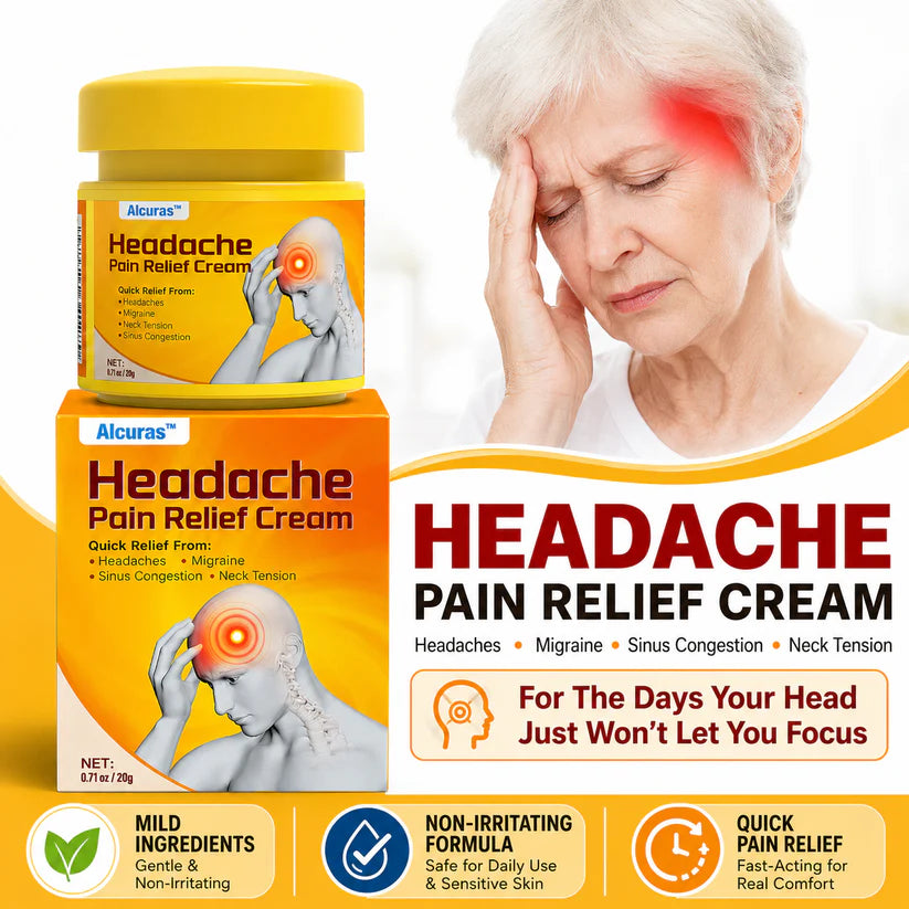 🧠 Alcuras™ Head & Neck Relief Cream ⚡ | 60-Second Fast Comfort ⏱️ | Relieves head pressure, temple pain, neck stiffness, eye strain 👀, migraine-like tension & stress fatigue 💥 | Daily relief for modern life stress 💆‍♀️