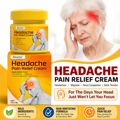 🧠 Alcuras™ Head & Neck Relief Cream ⚡ | 60-Second Fast Comfort ⏱️ | Relieves head pressure, temple pain, neck stiffness, eye strain 👀, migraine-like tension & stress fatigue 💥 | Daily relief for modern life stress 💆‍♀️