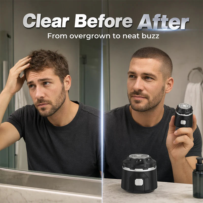 2026 HOT SALE💪 50% OFF! Men‘s Electric Head Shaver – Stainless steel blades, ergonomic self‑haircut design. 6hr battery, compact & portable. DIY buzz cut at home!