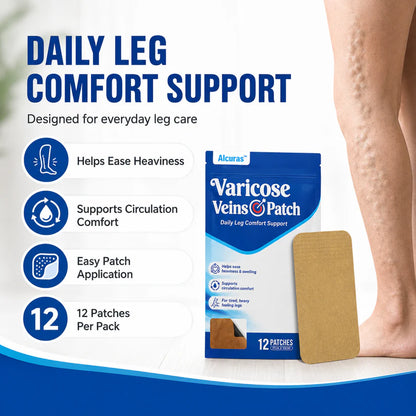 🔥 Alcuras™ Varicose Veins × Heavy Legs 6-Benefit Support Patch 🇺🇸 Apply once daily · Easy leg comfort support ✅ For visible veins, tired legs, leg heaviness, swelling, long standing, sitting, travel fatigue & more