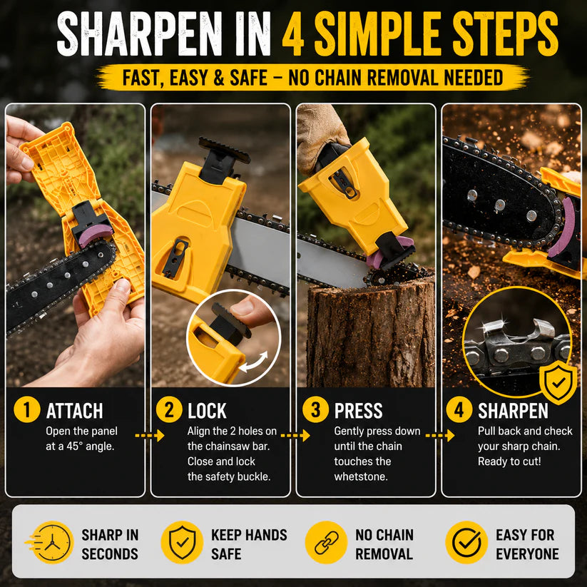 🔥Chainsaw Chain Sharpener Kit | Fast Portable Saw Chain Sharpening Tool