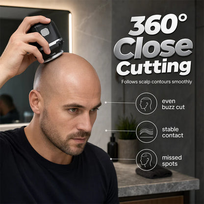 2026 HOT SALE💪 50% OFF! Men‘s Electric Head Shaver – Stainless steel blades, ergonomic self‑haircut design. 6hr battery, compact & portable. DIY buzz cut at home!