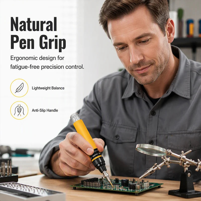 3-in-1 Portable Gas Soldering Iron Pen Cordless Butane Torch with Replaceable Tips