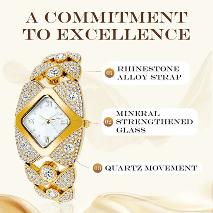 ⏳TIME-LIMITED SPECIAL⌛WOMEN'S RETRO QUARTZ WATCH WITH SPARKLING RHINESTONES