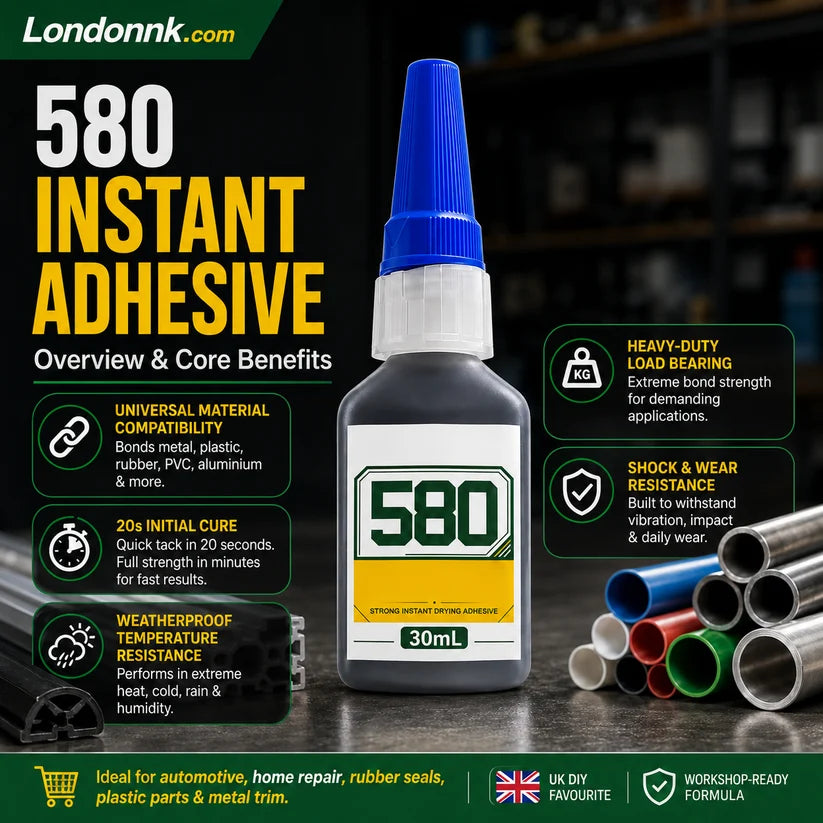 🛠️ Instant adhesive – bonds metal, plastic & rubber. 20s curing, weatherproof, shock-resistant. 30ml. 49% OFF! 🔧✨