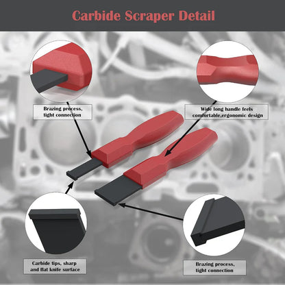⚙️ 2-Pack Tungsten Carbide Gasket Scraper Set for Auto Repair