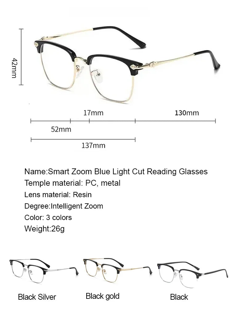 👓Best Selling 48% Off🔥Automatic zoom anti-blue light presbyopia glasses
