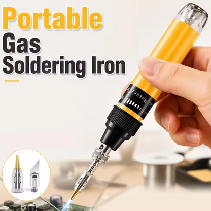 3-in-1 Portable Gas Soldering Iron Pen Cordless Butane Torch with Replaceable Tips
