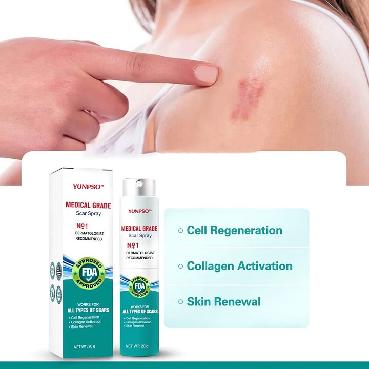 ❤️YUNPSO™ Advanced Scar Spray For All Types of Scars - For example Acne Scars, Surgical Scars and Stretch Marks